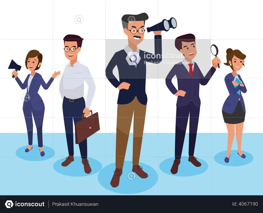 Business people looking for opportunities  Illustration