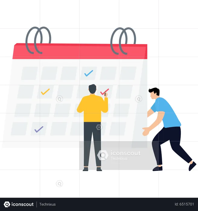 Business People Making Business Schedule  Illustration