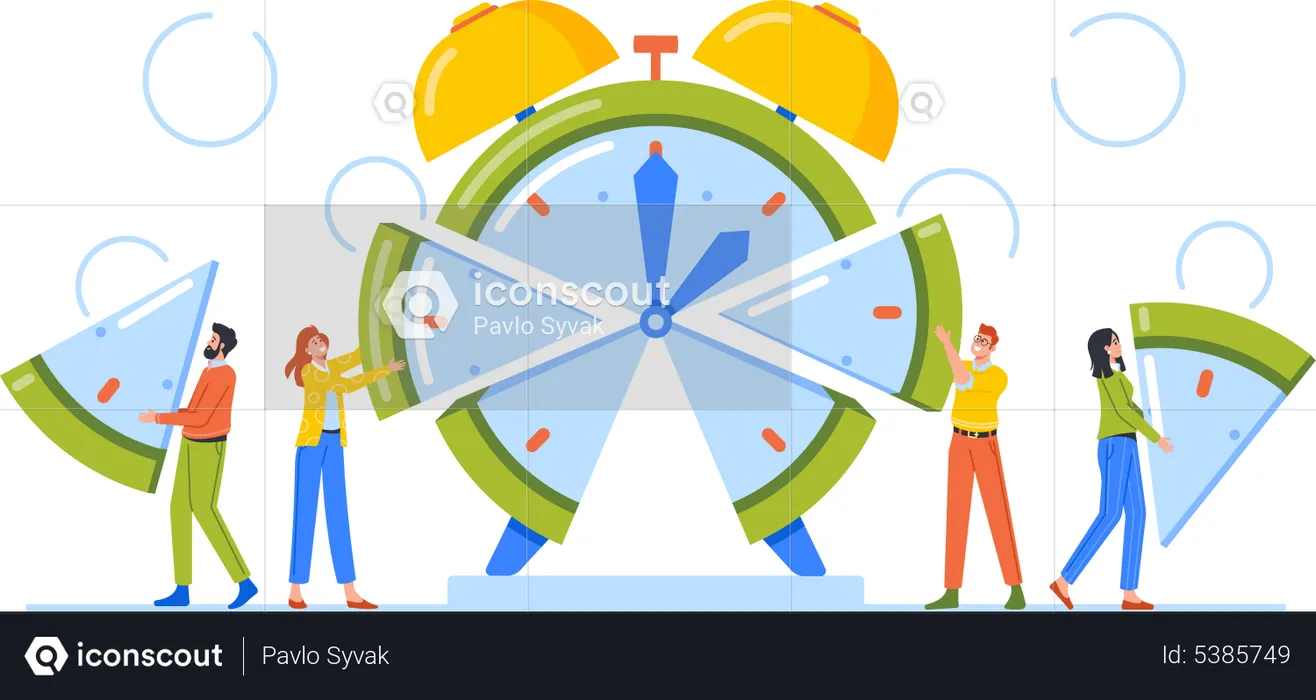 Business People Manage Limited Time To Optimize Outcome  Illustration