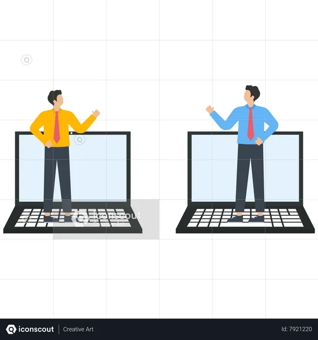 Business people meeting by video conference  Illustration