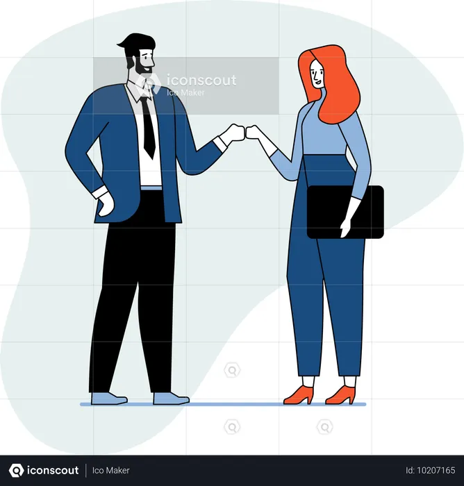 Business people meeting while greeting informal  Illustration