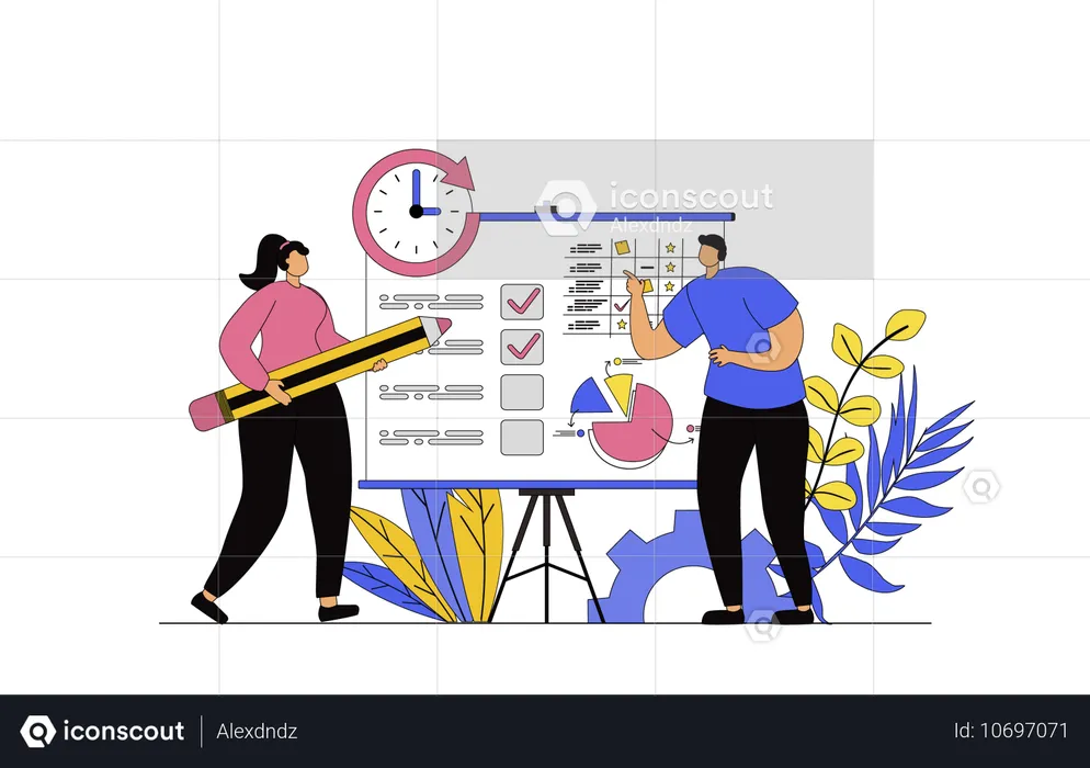 Business people organizing workflow  Illustration