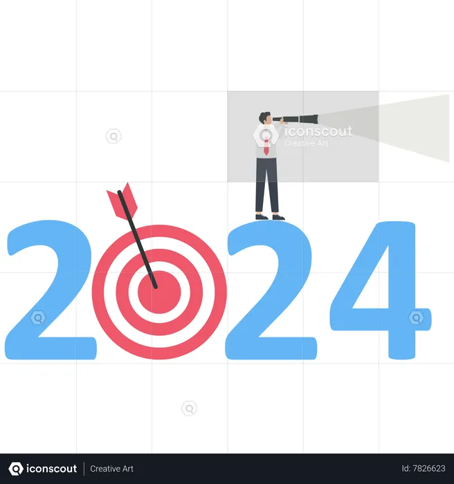 Business people plan for 2024  Illustration