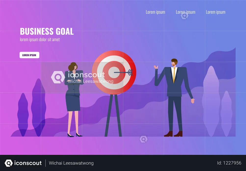 Business people planing about business target and business goal  Illustration