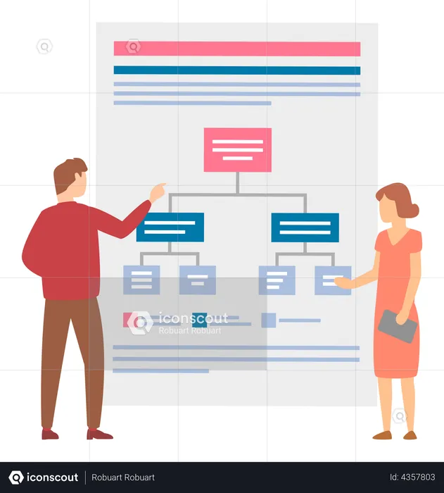 Business people planning workflow  Illustration