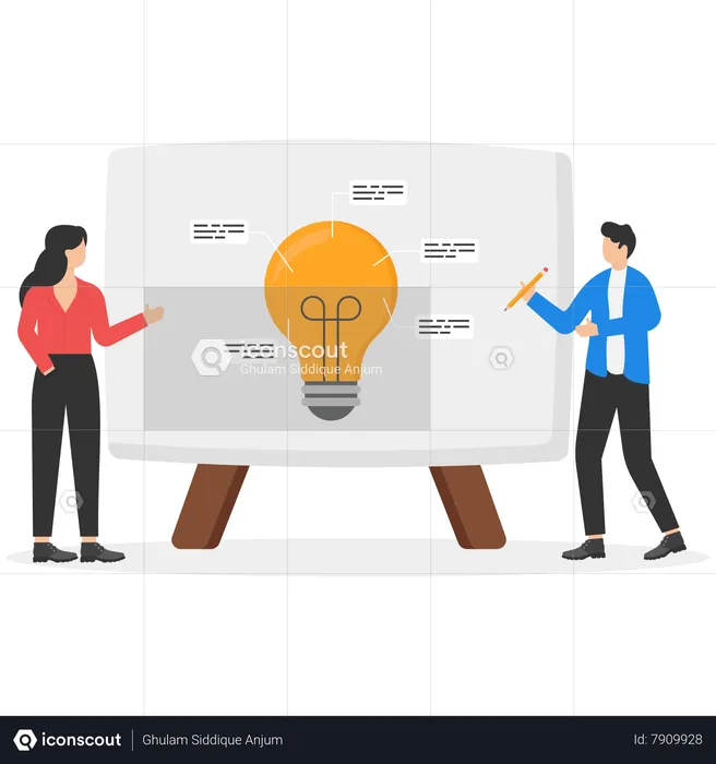 Business people Present Business idea  Illustration