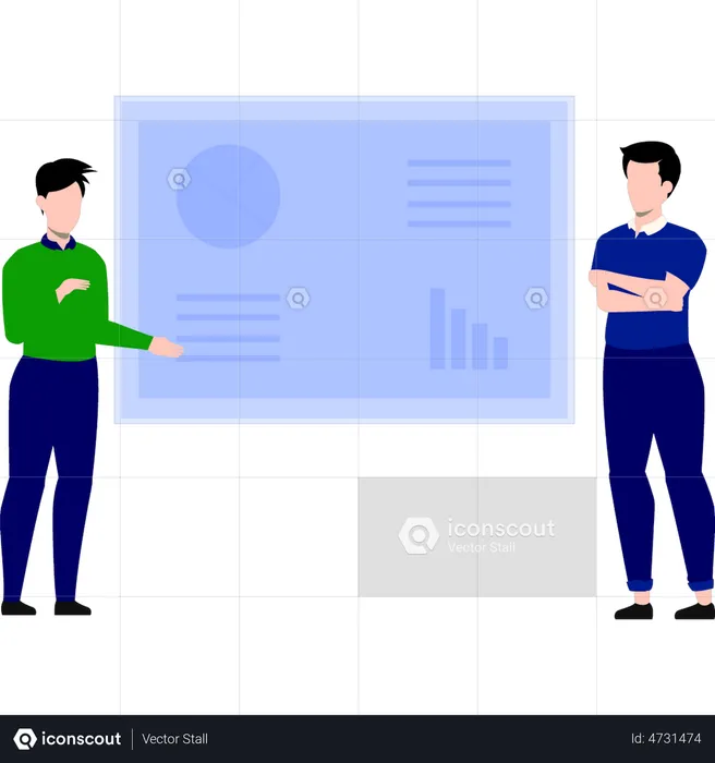 Business people presenting Growth Graph  Illustration