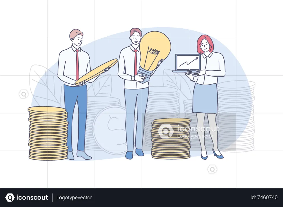 Business people presenting idea  Illustration