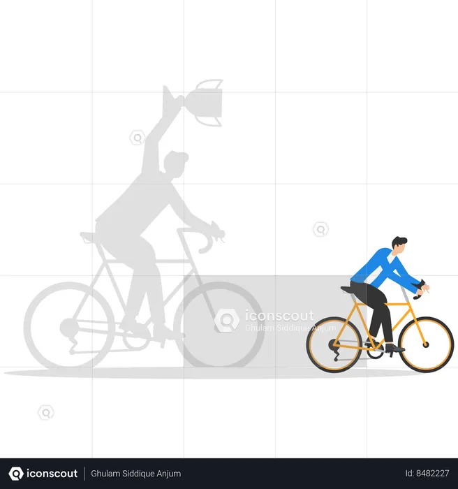 Business people ride bicycles and vision with success  Illustration