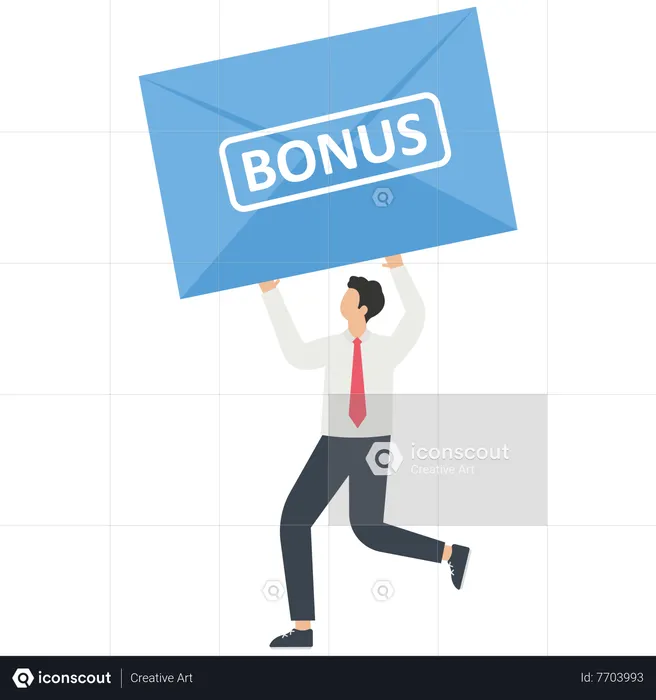 Business people run with bonus pay  Illustration
