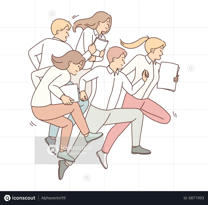 Business people running for success  Illustration