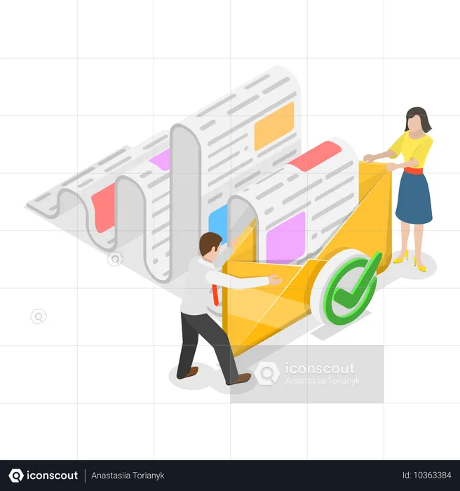 Business people running online marketing campaign  Illustration