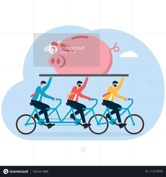 Business people saving money  Illustration