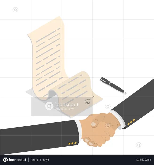 Business people sign business contract  Illustration
