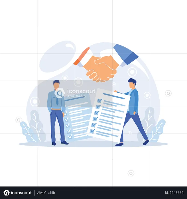 Business people sign contract  Illustration