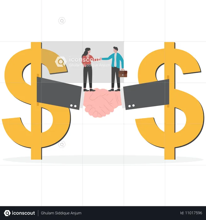 Business people signing business deal  Illustration