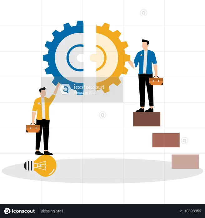 Business people solving business problem  Illustration