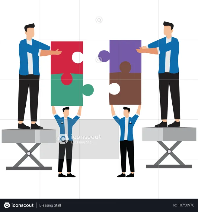 Business people solving business problem  Illustration