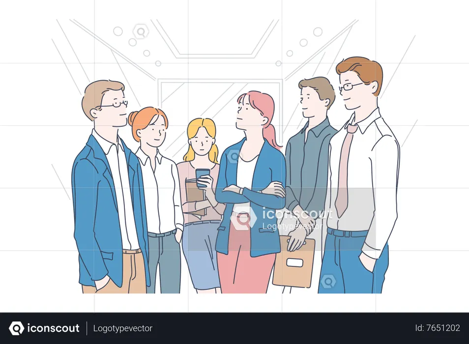 Business people standing together  Illustration