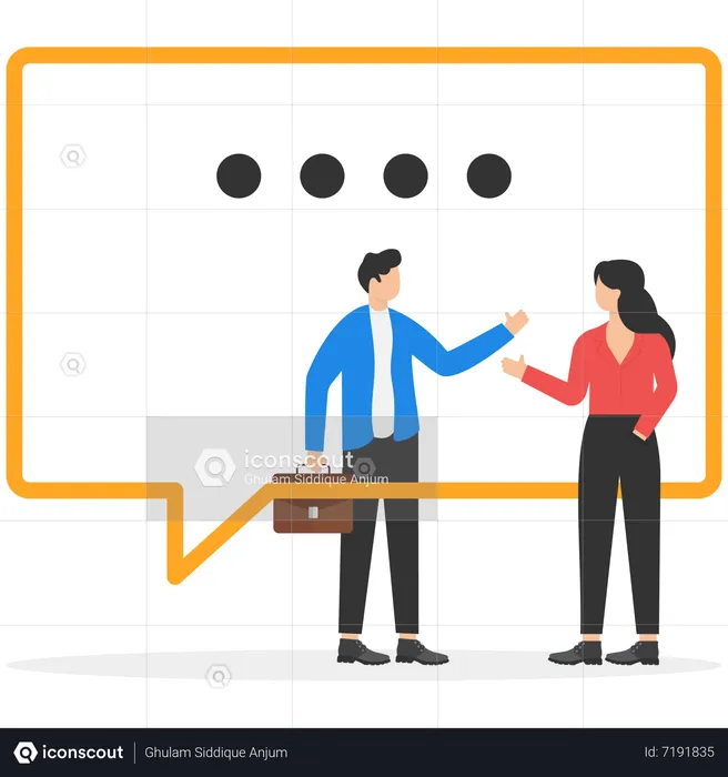 Business People talk in office  Illustration