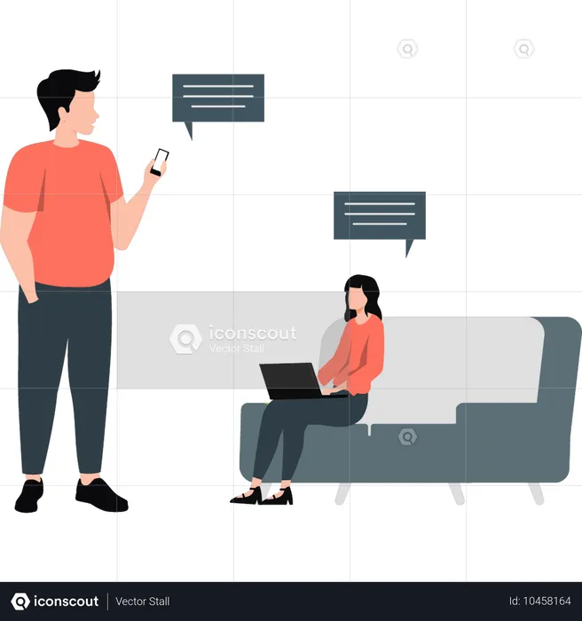 Business people talking about business Email  Illustration