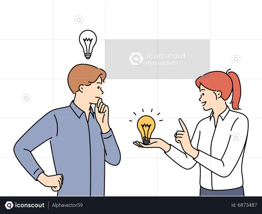 Business people talking about idea  Illustration