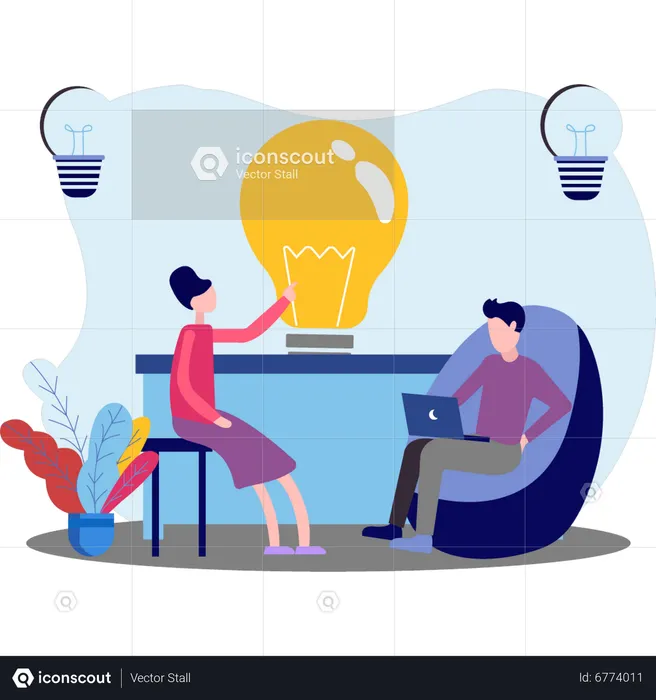 Business people talking about ideas  Illustration