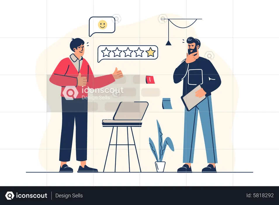 Business people talking on business rating  Illustration