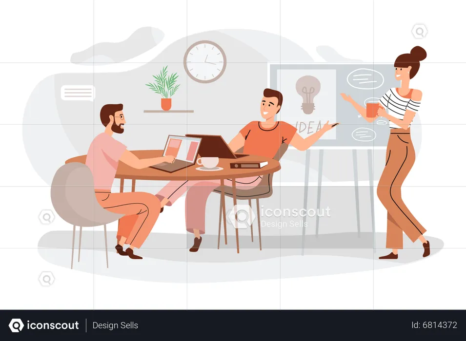 Business people talking on idea  Illustration