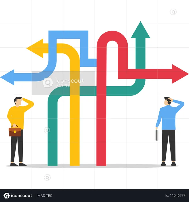 Business people thinking about business decision  Illustration