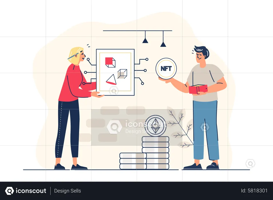Business people trading on cryptocurrency  Illustration