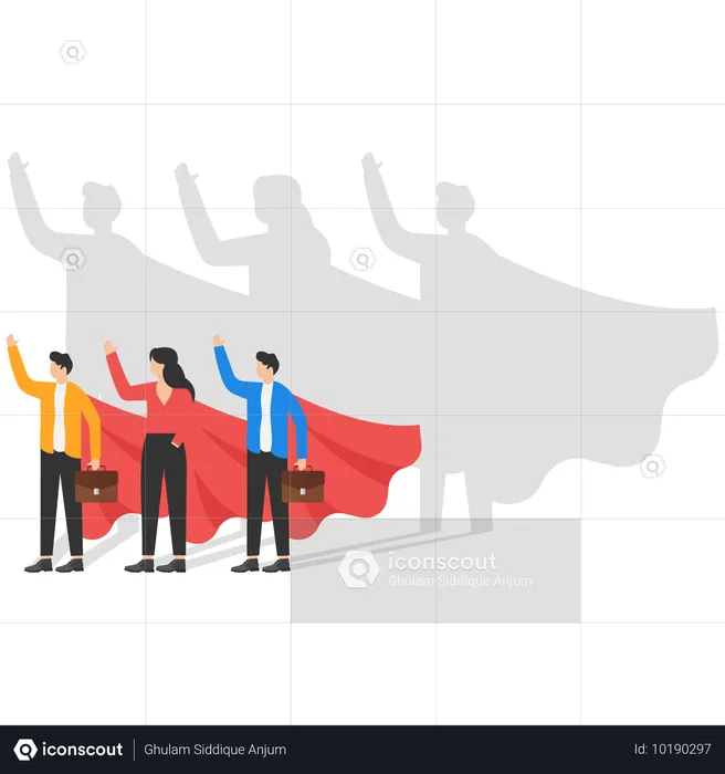 Business people try to become leaders of market  Illustration