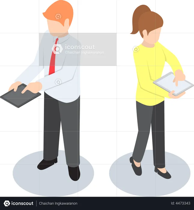 Business people using tablet  Illustration