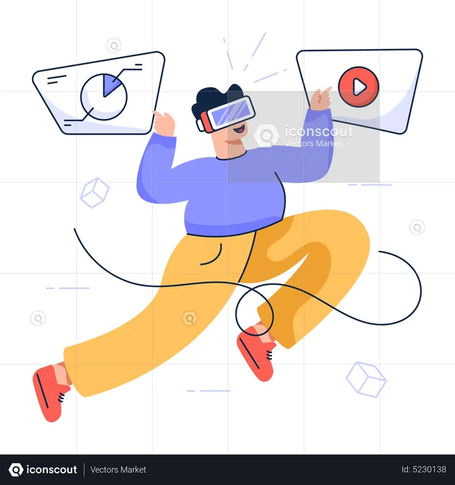 Business people using Vr technology  Illustration