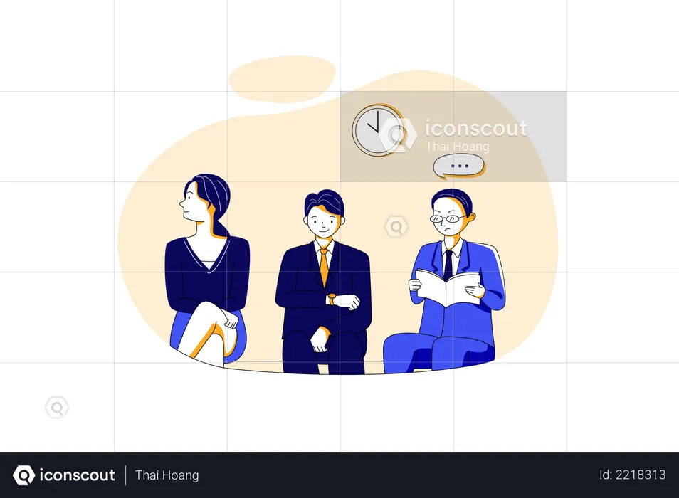 Business people waiting for job interview  Illustration