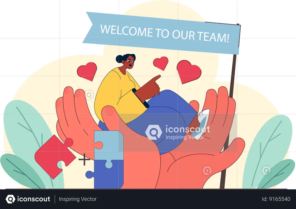 Business people welcoming in team  Illustration