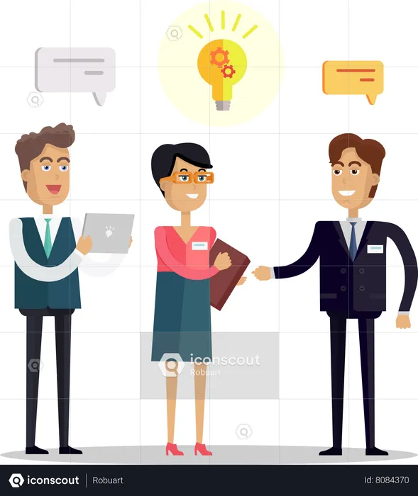 Business people with a business idea  Illustration