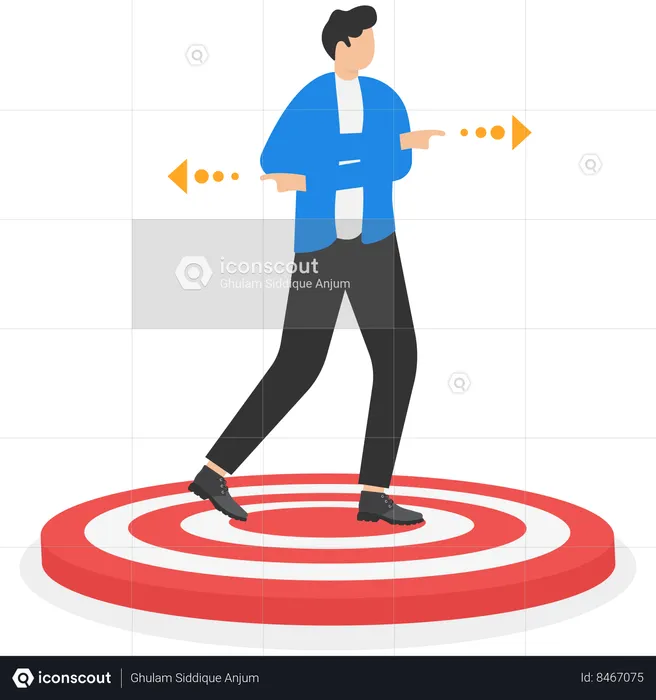 Business people with direction and vision for business target  Illustration