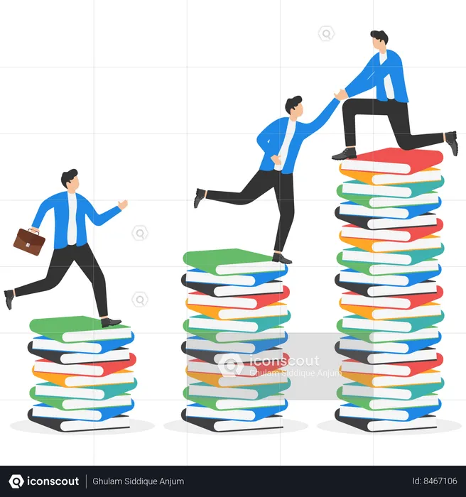 Business people with levels of education  Illustration