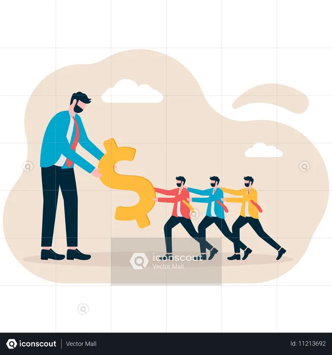 Business people with professional competition  Illustration