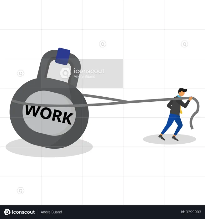 Business people with workload  Illustration
