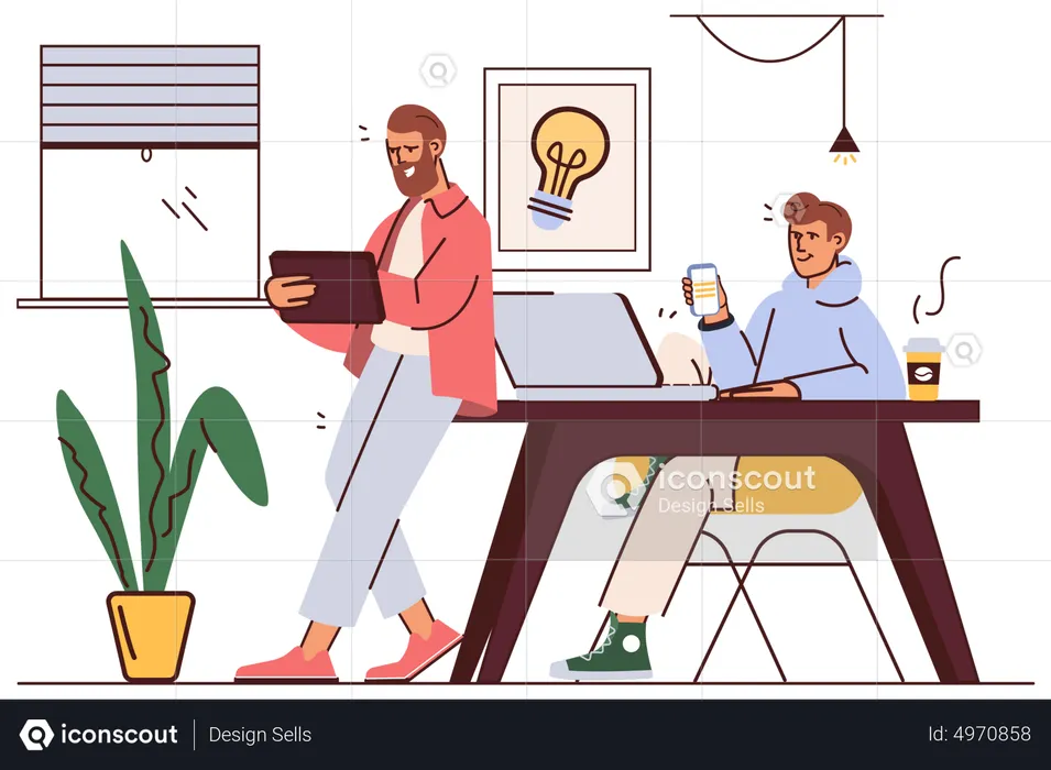 Business people work in the office  Illustration