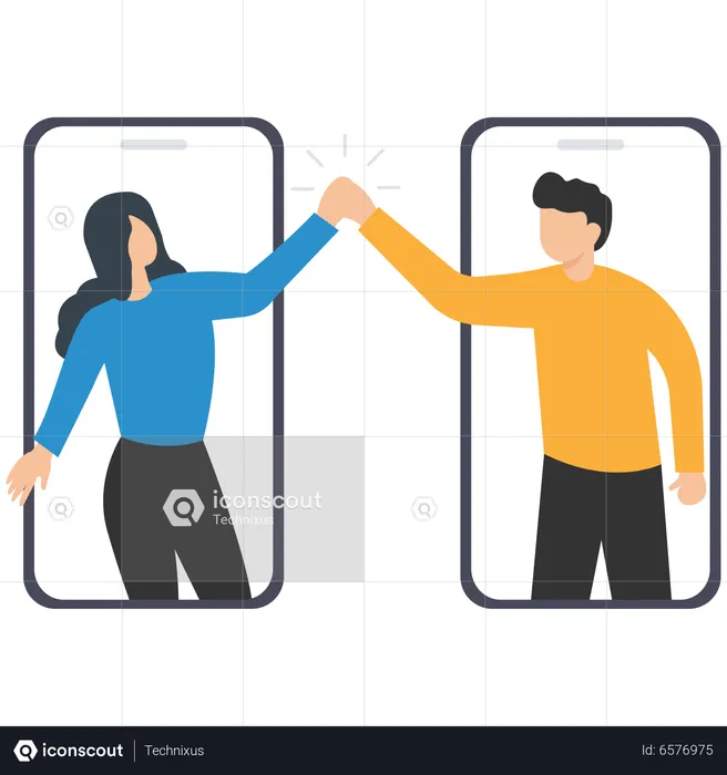 Business people work together online  Illustration