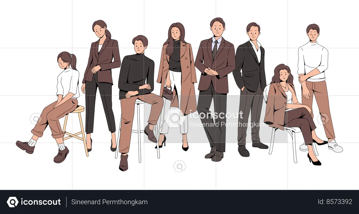 Business people worker team  Illustration