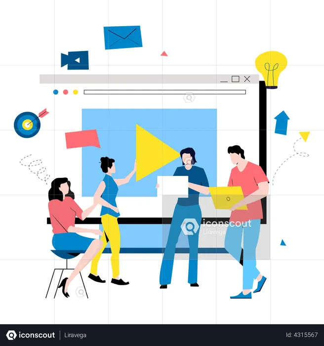 Business people working  Illustration