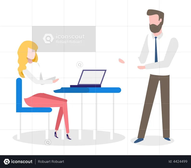 Business people working in office  Illustration