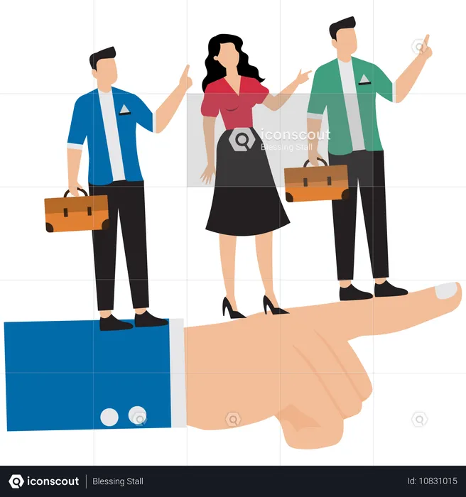 Business people working in same direction  Illustration