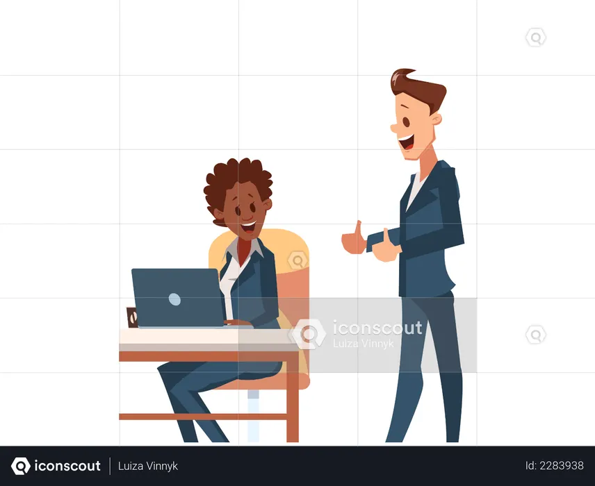 Business people working in the office  Illustration