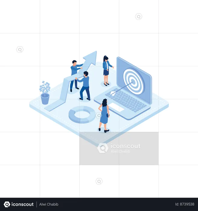 Business people working on business goal  Illustration