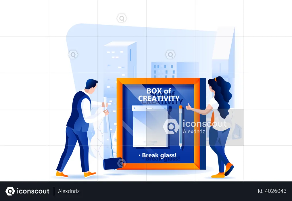 Business People working on creativity growth  Illustration